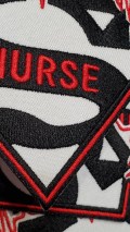 New Arrival, "Super Nurse Badge" Red/White/Black Embroidered Patch, Size 4", Iron-on Applique, DIY Patch for Clothing & Shoes