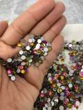 Glass Rhinestones "DARK AB CRYSTAL" Non-Hotfix, Sizes SS6 - SS30, Faceted Rhinestone Crystals, Round FlatBack Glass (1440), Periciosa Stones