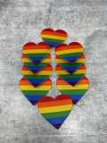 Pride Collection: 1-pc, Rainbow Heart, Sz 3.5" Embroidered Iron-on Patch/LGBTQ Patch for Jackets, Hats, Crocs, Bags, & Apparel, Pride Gifts