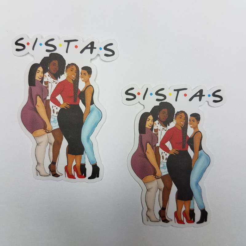 Sistas, BFF's, African American Planner Stickers, 2-pcs, Girly Stickers, Glam Girl Stickers, Black Girl Stickers, Happy Planner Stickers