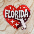 Patch Party Club (1-pc), 3.5” Florida Heart State Patch with 3M Adhesive Backing – Perfect for Hats, Bags, Jackets, DIY Projects & Clothing