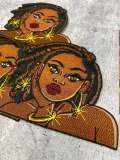 NEW ARRIVAL, Sparkly Loc'd Queen, 4" Iron-on Patch,Applique for Clothing, Glam Girl, Girl Boss Patch for Hats, and Jackets