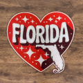 Patch Party Club (1-pc), 3.5” Florida Heart State Patch with 3M Adhesive Backing – Perfect for Hats, Bags, Jackets, DIY Projects & Clothing