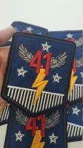 NEW, 41 Thunder Royalty Crest, Navy Blue, Red and Gold Emblem patch, DIY, Embroidered Applique Iron On Patch, Size 5"x4"