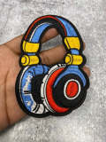 New, Exclusive, "Music Lovers Heaphones", Iron or Sew-on Embroidered 3D Music Patch, Exclusive Appliques, Size 5"