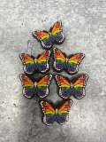 Cute, 1-pc Rainbow "Butterfly" Croc Charms for Pride Month, Trendy Rubber Charm for Shoes and Silicone Bracelets, PRIDE Charm