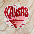 Patch Party Club (1-pc), 3.5” Kansas Heart Skyline Patch with 3M Adhesive Backing – Perfect for Hats, Bags, Jackets, DIY Projects & Clothing