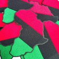 Chenille: "Pan-African Flag", Juneteenth Fashion, Large, Size 9", Iron-on Varsity Patch, DIY Applique, Large Patch for Jackets, 1-pc