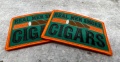 Cigar Lovers,"Real Men Smoke Cigars" 1-pc, Smokers Gift, Cool Embroidered Patch, Green & Orange, Size 3"x2" Iron-on, Patches for Men