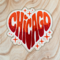 Patch Party Club (1-pc), 3.5” Chicago Heart Retro Patch with 3M Adhesive Backing – Great for Hats, Bags, Jackets, DIY Projects & Clothing