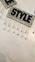 New Arrival, "STYLE" Blinged Out, Dripping Rhinestone Patch with Adhesive, Rhinestone Applique, Size 4"x4", Czech Rhinestones, DIY Applique