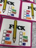 New Arrival, "F*ck: Choose One" Statement Patch, DIY Embroidered Applique Iron On Patch, Size 4", Hot Pink Border, Colorful Badge, 1-pc, DIY
