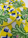Cute, “Kale” Greens Iron-on Patch, Size 3”Circular, Bright, Embroidered Patch for Clothing, Accessories, & Blue Jeans