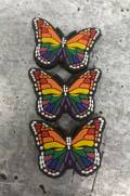 Cute, 1-pc Rainbow "Butterfly" Croc Charms for Pride Month, Trendy Rubber Charm for Shoes and Silicone Bracelets, PRIDE Charm