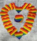 Pride Collection: 1-pc, Rainbow Heart, Sz 3.5" Embroidered Iron-on Patch/LGBTQ Patch for Jackets, Hats, Crocs, Bags, & Apparel, Pride Gifts