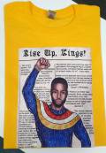 NEW, 3D Digital Patch "Rise Up, Kings" Strong Black Man with Gem Embellishments, Size 9"×15", Sew-on Patch, DIY Applique for Jackets & More
