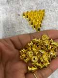 New,"Gold" Spikes, 12mm, 100-pcs, Spikes w/Screws, Small Cone Spikes & Studs, Metallic Screw-Back for DIY Punk, Leather, Bags, and Apparel