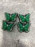 Cute, 1-pc Green "Butterfly" Croc Charm;  Charms for Girls & Nurses; Trendy Rubber Charm for Shoes and Silicone Bracelets, Glam Shoe Decor