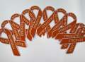 New 1-pc, Leukemia Cancer "Orange Chenille" Awareness Ribbon Patch, 5.5" Iron or Sew-on, Cancer  Patch/Applique, Support Ribbon