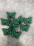 Cute, 1-pc Green "Butterfly" Croc Charm;  Charms for Girls & Nurses; Trendy Rubber Charm for Shoes and Silicone Bracelets, Glam Shoe Decor