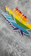 Pride Collection: 1-pc, "Marijuana Leaf" Colorful Weed Patch, 4" Embroidered Iron-on Patch/LGBTQ Patch for Jackets, Hats, Pride Stoner Leaf