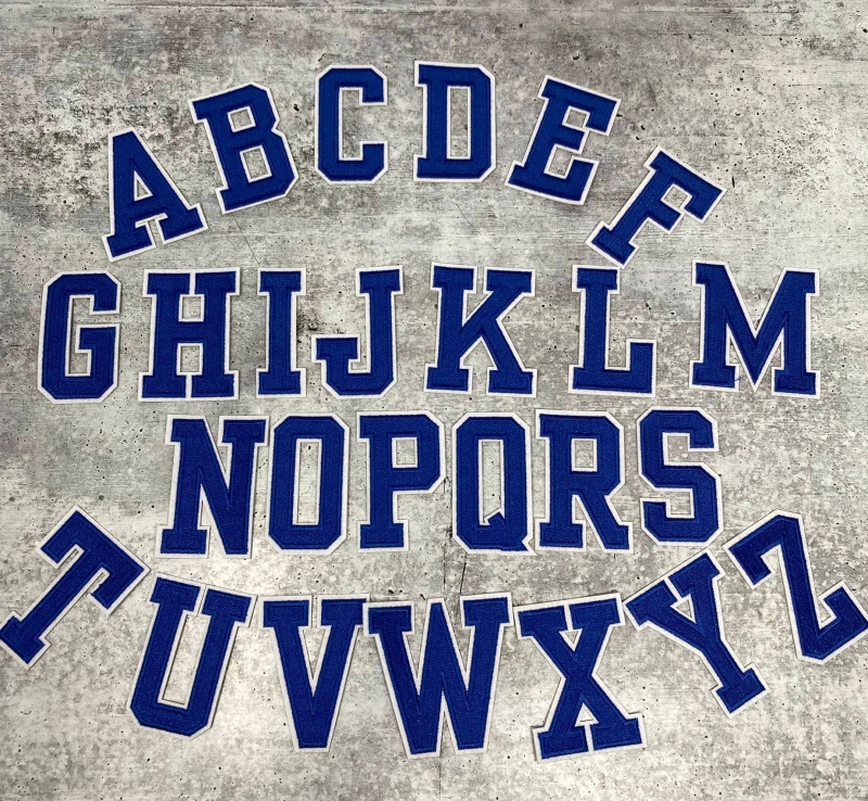 New, "BLUE/White" 3" Embroidered Letter w/Felt, Varsity Letter Patch, 1-pc, Iron-on Backing, Choose Your Letter, A-Z Letters, DIY Letters,