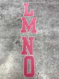 New, "PINK" 3" Embroidered Letter w/ White Felt, Varsity Letter Patch, 1-pc, Iron-on Backing, Choose Your Letter, A-Z Letters, DIY Letters,