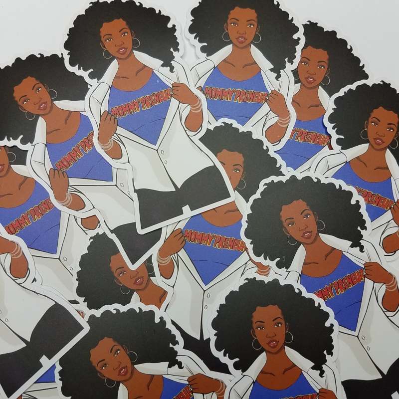 Super Mommy, Mommy'Preneur African American Planner Stickers, 2-pcs, Queenin Stickers, Black Girl Magic Stickers, Happy Planner Stickers