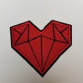 Dope, 2-pc Set, Red Heart Shaped Diamonds, 2-inch Patch, Iron or Sew on Embroidered Applique; Diamond Patch, Popular patches and appliques