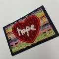 Unique Beaded Heart, "Hope" 4"×3"  Applique, Embroidered Patch, Statement Applique, exclusive patch for clothing, Colorful Patch