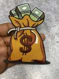 Medium: "Bag of Money", NEW, Check a Bag Patch, Size 5", Iron-on 100% Embroidered Patch; Entrepreneur Gift; Fun Jacket Patch, DIY