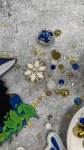 Exclusive, Blue/White/Gold Bling Kit,1-3oz Bling Mix- resin, Flat Back Pearls