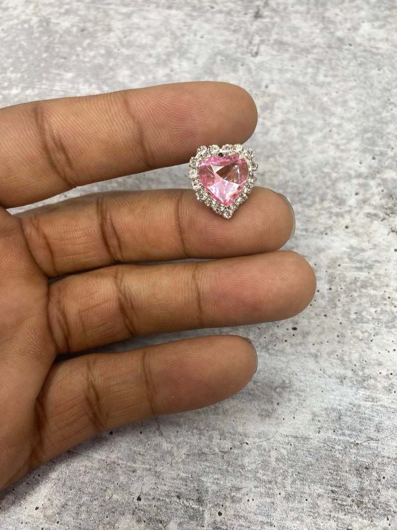 Exclusive PINK "Blinging Heart" Girly Charm for Crocs; Symbolic Statement Charms for Clogs;  Cute Charm for Shoes and Silicone Bracelets