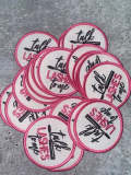 NEW,"Talk Lashes To Me", 1 Pc. Makeup Lovers Badge, Iron-on Merit Badge, 100% Embroidered, DIY Appliques, Great for MUA's & Women, 2.5 in"