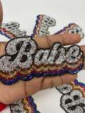 NEW Arrival, Blinged Out "Babe" Rhinestone Patch with Adhesive, Rhinestone Applique, Size 4"x2.5", Czech Rhinestones, DIY Applique