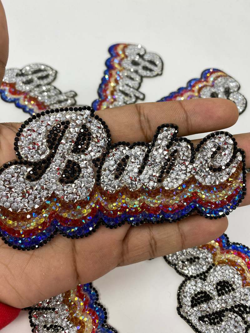 NEW Arrival, Blinged Out "Babe" Rhinestone Patch with Adhesive, Rhinestone Applique, Size 4"x2.5", Czech Rhinestones, DIY Applique