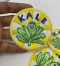 Cute, “Kale” Greens Iron-on Patch, Size 3”Circular, Bright, Embroidered Patch for Clothing, Accessories, & Blue Jeans