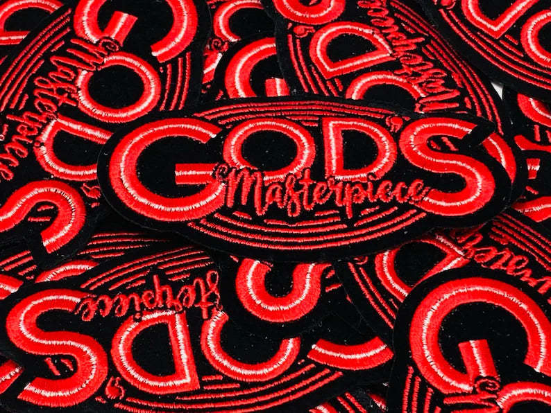 New Arrival, "God's Masterpiece" VELVET Patch, Motivational Quote Patch, 4.2"x2" inch, Diy Applique, Iron-on Patch, Jacket Patch