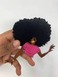 New, "Sassy Pink" Big Hair Chic with Poppin Lime Lipgloss, Iron or Sew-on Embroidered Patch, Exclusive Appliques, Size 4"