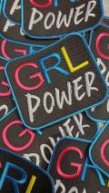 New Arrival "GRL POWER" Female Empowerment Patch, Feminist Patch, Girls Colorful Iron-on Patch; DIY Patch, Size 4"x4"