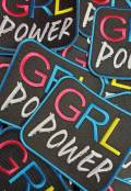 New Arrival "GRL POWER" Female Empowerment Patch, Feminist Patch, Girls Colorful Iron-on Patch; DIY Patch, Size 4"x4"