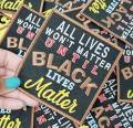 NEW, "All Lives Won't Matter" (Black)  Exclusive, African-American BLM, Size 4"x4", Iron-on Patch, Conscious Gifts, Black Lives Matter