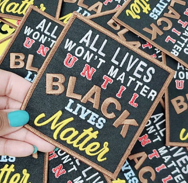 NEW, "All Lives Won't Matter" (Black)  Exclusive, African-American BLM, Size 4"x4", Iron-on Patch, Conscious Gifts, Black Lives Matter
