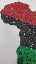 SEQUINS, "Pan-African Flag" Iron-On RGB Afrocentric Patch; Juneteenth, Marcus Garvey Unia Flag, Red, Green, & Black, 10," Jacket Patch