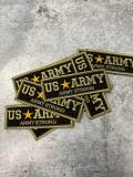 New "US ARMY" Military Emblem, Army Green & Black, with Gold Star, Embroidery Patch, Size 3"x1", Iron-on Patch, Small Badge for Clothing