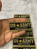 New "US ARMY" Military Emblem, Army Green & Black, with Gold Star, Embroidery Patch, Size 3"x1", Iron-on Patch, Small Badge for Clothing