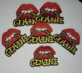 Poppin' Red Lip "Gemini" w/Gold Metallic Chain|Iron-On Patch|Astrology Applique|Cool Embroidered Patch|DIY Patch for Denim & Accessories