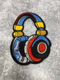 New, Exclusive, "Music Lovers Heaphones", Iron or Sew-on Embroidered 3D Music Patch, Exclusive Appliques, Size 5"