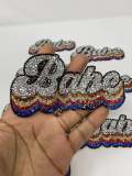 NEW Arrival, Blinged Out "Babe" Rhinestone Patch with Adhesive, Rhinestone Applique, Size 4"x2.5", Czech Rhinestones, DIY Applique