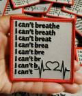 Powerful Flatline "I Can't Breathe" Exclusive Embroidered Patch, African-American BLM, Size 3"x3", Iron-on Patch, Conscious Gifts